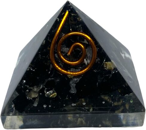 Spritual Elementz Reiki المشحونة شاكرا الشفاء الأسود التورمالين أورغون الهرم (1 بوصة) مع معدن النحاس والأحجار الكريمة الكريستالية الشفافة (حجر للحماية من جميع الطاقات السلبية) in Kuwait