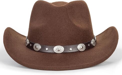 قبعة رعاة البقر الغربية النائية للنساء رعاة البقر فيدورا جوس قبعة روديو لأغطية الرأس المتوسطة/الكبيرة in Kuwait