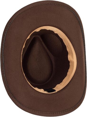 قبعة رعاة البقر الغربية النائية للنساء رعاة البقر فيدورا جوس قبعة روديو لأغطية الرأس المتوسطة/الكبيرة in Kuwait