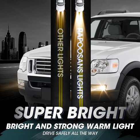 مجموعة مصابيح الضباب للقيادة لسيارة 2006-2010 Ford Explorer الضباب الخفيف مع مصابيح الهالوجين H10 12V 42W - زوج واحد in Kuwait