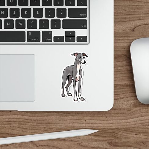 Italian Greyhound Sticker Weatherproof Souvenir Decal Vinyl Small Waterproof Bottle Mug Passport Book Scrapbook Notebook Laptop Tumbler Skateboard Computer Phone Size 4" Gift in Saudi Arabia