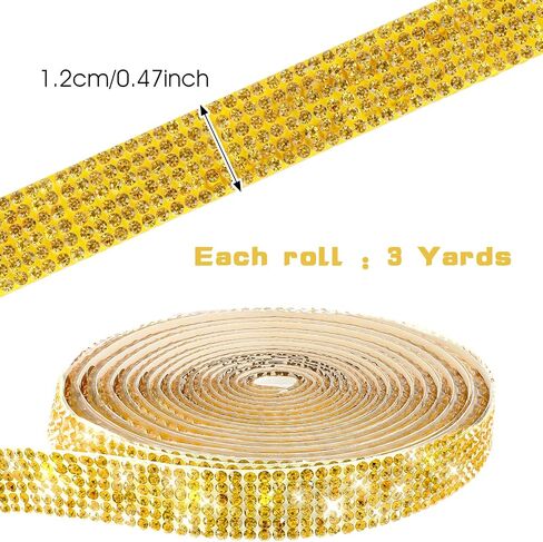 3 Yards Self Adhesive Crystal Rhinestone Ribbon Rhinestone Strips Diamond Ribbon Bling Gemstone Sticker Roll for DIY Arts Crafts (Red) in Saudi Arabia