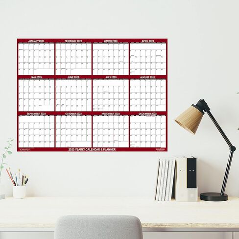 تقويم حائط SwiftGlimpse 2024 مقاس 45.72 سم × 60.96 سم، قابل للمسح، كبير رطب وجاف، مصفح، مخطط حائط سنوي سنوي لمدة 12 شهرًا، قابل للعكس، أفقي/عمودي، كستنائي in Kuwait