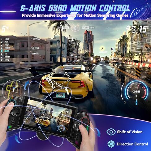 وحدة تحكم Grathia اللاسلكية لجهاز Nintendo Switch/OLED، وحدة تحكم Joypad قطعة واحدة RGB مع توربو قابل للتعديل ووضع اهتزاز مزدوج المحرك، تصميم مريح in Kuwait