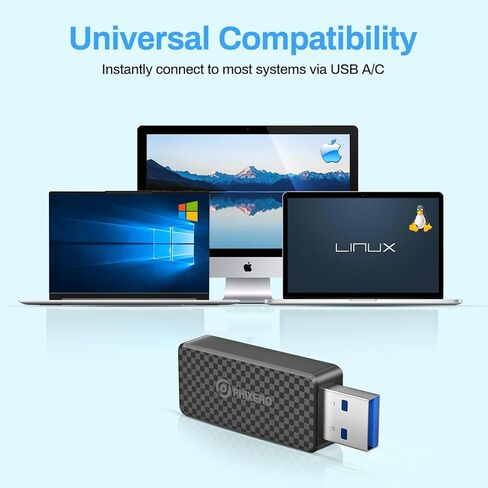 قارئ بطاقات SD من PHIXERO لبطاقة ذاكرة الكاميرا، قارئ بطاقات Micro SD/SD 2 في 1 USB C مع قارئ بطاقات ذاكرة فائق السرعة 5 جيجابت في الثانية متوافق مع الكمبيوتر بمنفذ USB-A والمزيد من أجهزة USB A in Kuwait