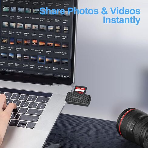 قارئ بطاقات SD من PHIXERO لبطاقة ذاكرة الكاميرا، قارئ بطاقات Micro SD/SD 2 في 1 USB C مع قارئ بطاقات ذاكرة فائق السرعة 5 جيجابت في الثانية متوافق مع الكمبيوتر بمنفذ USB-A والمزيد من أجهزة USB A in Kuwait