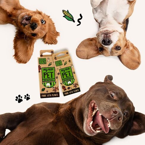 MyEcoPet® Dog Poop Bags | Made with Plants | Extra Thick | Leak Proof | Odor Locking | 8 Roll Value Pack | 15 Bags per Roll in Saudi Arabia