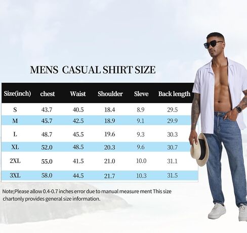 Men's Casual Button Down Shirts Short Sleeve Summer Cuban Vacation Beach Shirts in Saudi Arabia