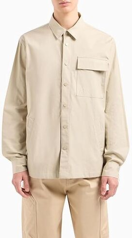 A｜X ARMANI EXCHANGE Men's Long Sleeve Front Pocket Overshirt. Loose Fit in Saudi Arabia