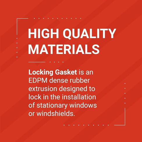 TRIM-LOK - LK1663-25 حشية قفل النوافذ المطاطية الكثيفة Trim-Lok EPDM - تناسب زجاج 1/4 بوصة وحافة لوحة 1/8 بوصة، طول 25 بوصة - نظام قفل من قطعة واحدة (مضمن)، ختم تجريد الطقس للنوافذ الثابتة أو الزجاج الأمامي in Kuwait