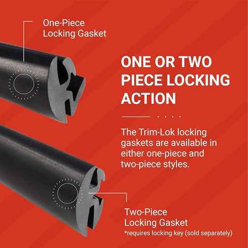 TRIM-LOK - LK1663-25 حشية قفل النوافذ المطاطية الكثيفة Trim-Lok EPDM - تناسب زجاج 1/4 بوصة وحافة لوحة 1/8 بوصة، طول 25 بوصة - نظام قفل من قطعة واحدة (مضمن)، ختم تجريد الطقس للنوافذ الثابتة أو الزجاج الأمامي in Kuwait