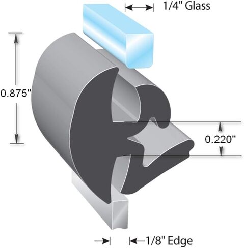 TRIM-LOK - LK1663-25 حشية قفل النوافذ المطاطية الكثيفة Trim-Lok EPDM - تناسب زجاج 1/4 بوصة وحافة لوحة 1/8 بوصة، طول 25 بوصة - نظام قفل من قطعة واحدة (مضمن)، ختم تجريد الطقس للنوافذ الثابتة أو الزجاج الأمامي in Kuwait