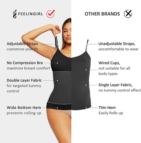 FeelinGirl Camisole for Women Tummy Control Cami Shaper Seamless Compression Tank Top Shapewear for Women in Kuwait