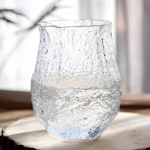 Irregular Shaped Flower Vase 8 inch Thickened Glass Vase for Centerpiece,Dinner Table,Office Desktop,Bathroom,Countertop,Home Christmas Day Decoration,Clear in Saudi Arabia