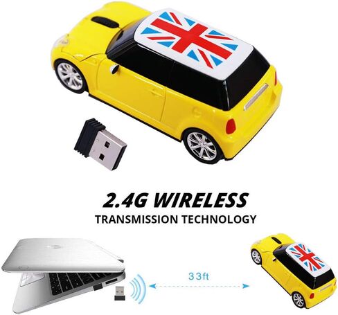 Kamouse الرياضة سيارة على شكل ماوس لاسلكي 3 زر الفأرة الضوئية مريح الألعاب الفئران مع استقبال USB للكمبيوتر جهاز كمبيوتر محمول هدية in Kuwait