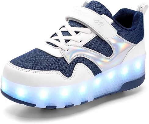 HHSTS Kids Shoes with Wheels LED Light Color Shoes Shiny Roller Skates Skate Shoes Simple Kids Gifts Boys Girls The Best Gift for Party Birthday Christmas Day in Saudi Arabia