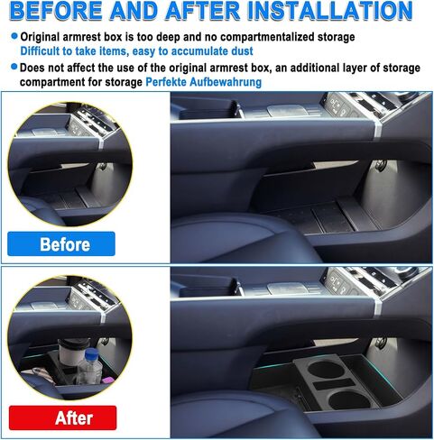 SHAOHAO for 2024 Hyundai Santa Fe Under Console Organizer Tray, for 2024 Hyundai Santa Fe SE, SEL, XRT, Limited, Calligraphy Lower Organizer Insert Storage Box Easy Removal Santa Fe 2024 Accessories in Saudi Arabia