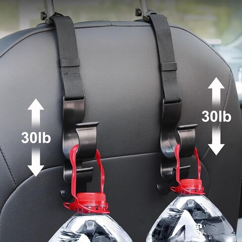 4 عبوات من خطافات مسند الرأس لمقعد السيارة قابلة للتعديل، منظم خطافات حامل مسند الرأس لتخزين السيارة العالمي، ملحقات داخلية متينة لشماعة المقعد الخلفي للمظلة وحقيبة اليد والمحفظة والمعطف in Kuwait