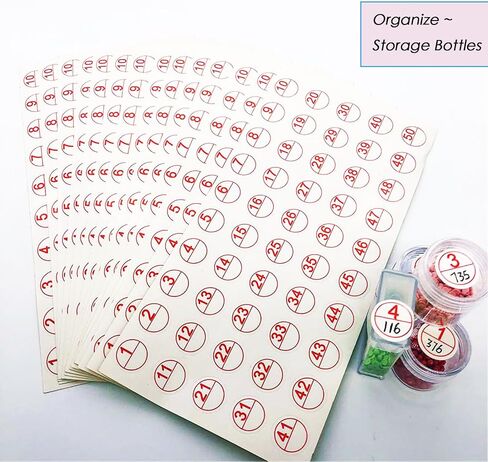 Color Number Stickers, 546 Labels for Diamond Painting Accessory Storage Box, Self Adhesive Diamond Painting Tools Kits for Adults and Kids (5 Sheets) in Saudi Arabia