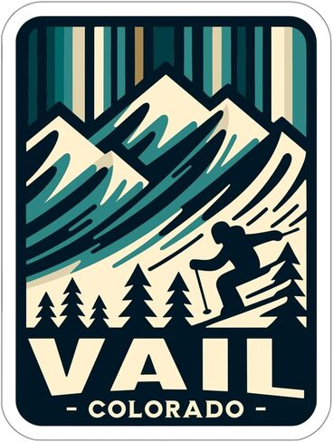Vail Colorado Sticker Adventure Souvenir Decal Vinyl Small Waterproof for Water Bottle Mug Passport Scrapbook Notebook Laptop Tumbler Skateboard Computer Phone 4" in Saudi Arabia