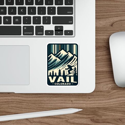 Vail Colorado Sticker Adventure Souvenir Decal Vinyl Small Waterproof for Water Bottle Mug Passport Scrapbook Notebook Laptop Tumbler Skateboard Computer Phone 4" in Saudi Arabia