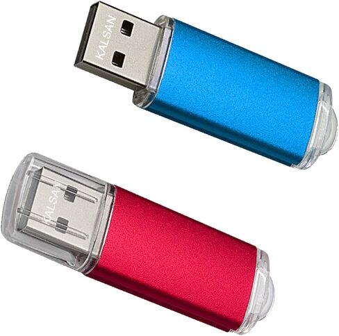 محركات أقراص فلاش USB سعة 64 جيجابايت، 2 حزمة USB 2.0، محرك أقراص USB سعة 64 جيجابايت، متعدد الألوان - أحمر، أزرق in Saudi Arabia