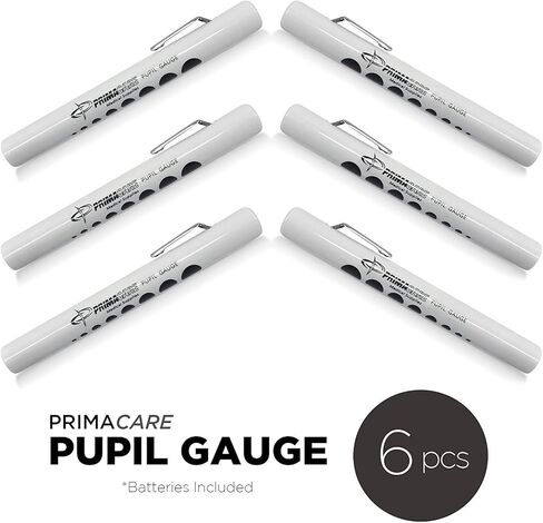 Primacare CSDL-9223 قلم طبي تشخيصي للاستعمال مرة واحدة مع مقياس الحدقة، 1/2 بوصة × 5 بوصة، البطاريات متضمنة، 60 عبوة من 6 = 360 وحدة in Kuwait