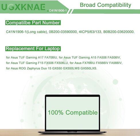 C41N1906-1 Laptop Battery Compatible with ASUS TUF Gaming A17 FA706 FA706IU FA706II A15 FA506 FA506QR FA506II 2021 F15 FX506 FX506L FX506H Series B0B200-03620000 0B200-03590000 15.4V 90Wh in Kuwait