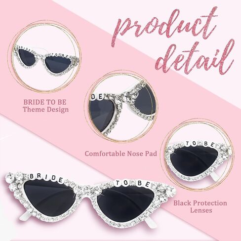 Bride Sunglasses for Bachelorette White Heart Glasses for Bride to Be Gift, Bachelorette Accessories Party Favors in Saudi Arabia