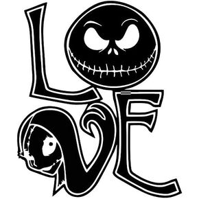 – Nightmare Before Christmas Love Sally and Jack Sticker – Vinyl Decal for Laptop – Long Lasting Removable Waterproof Sticker for Waterbottle – Useable for Mirror Decal - MAZ 353