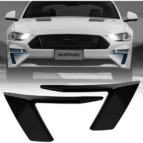 Front Bumper Cover Pocket Accents for Ford Mustang 2018 2019 2020 2021 2022 2023, Fog Lamp Vent Canard Trim for Ford Mustang Accessories