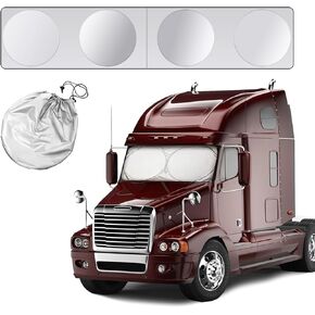 Semi-Truck Sun Shade, Foldable Front Window Sun Blocker with Storage Pouch, 240T UV Protective Sun Shield Keeps Your Vehicle Cool, Car Accessories Blocks Heat and Sun