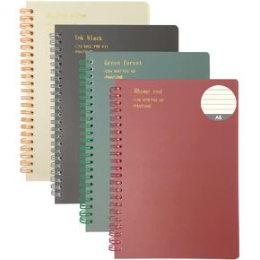 4Pack Spiral Journal Subject Notebook Ruled Paper Perfect for Taking Notes Writing Diary, 80 Sheets Lined Pages, 8.3inch x 5.8inch
