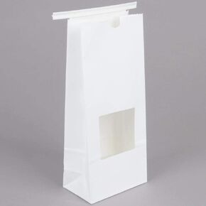 1 Lb. Tin Tie Bag Bakery Bag w/Window - white 25 Pack