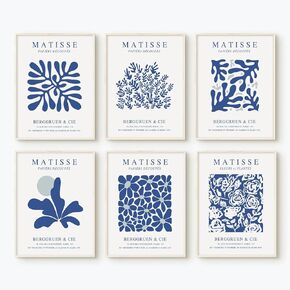 Matisse Aesthetic Wall Art Prints Set of 6 Boho Neutral Wall Decor Beige Abstract Picasso Canvas Wall Art Aesthetic Beige Pictures Picasso Matisse Poster for Living Room Bedroom 8x10 Inch Unframed