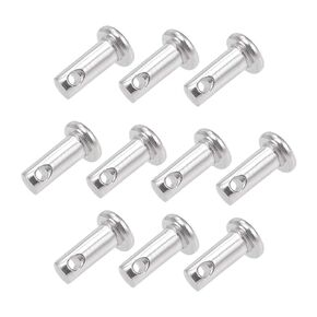uxcell Single Hole Clevis Pins - 4mm X 10mm Flat Head 304 Stainless Steel Link Hinge Pin 10Pcs