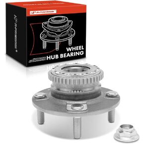 A-Premium Rear Wheel Bearing and Hub Assembly with ABS Ring & 4-Lug Compatible with Hyundai Elantra 2001-2006, Kia Spectra 2005-2009, Spectra5 2005-2009, with 4-Wheel ABS