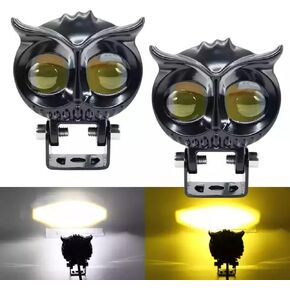 2pcs OWL Motorcycle LED Headlight bulb Spotlight External DRL Auxiliary Fog Light For Motorbike Bicycle Off-road 9-80V ATV SUV UT