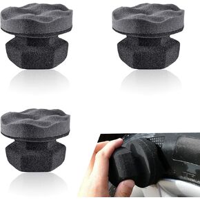 3 PCS Car Waxing Sponge, 4.33" Hand-held Convenient High-Density Corrugated Tire Polishing Cleaning Sponge, Auto Auxiliary Tire Cleaning Accessory, Compatible with Most Car Models (Gray)