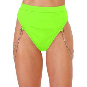 EVELUST Rave Bottoms With Chain For Women - Sexy Thong Bootylicious Shorts Festival High Waisted Pants Party Nightclub