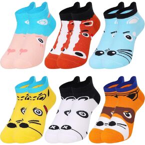WEVIAS Kids Girls Ankle Socks Unicorn No Show Novelty Funny Cartoon Low Cut Cotton Socks 6 Pairs