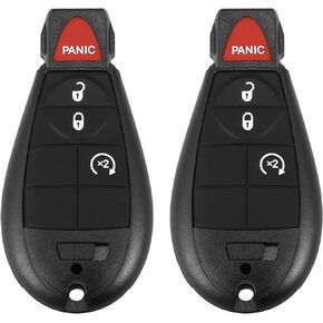 X AUTOHAUX 2pcs GQ4-53T 433Mhz Replacement Keyless Entry Remote Car Key Fob for Dodge for Ram 1500 2500 3500 2013-2021 4 Buttons with Door Key
