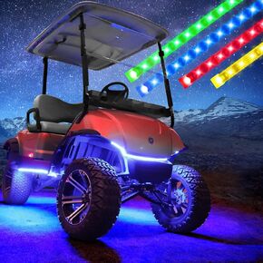 Roykaw Golf Cart Underglow Accent Neon Lighting Kit Standard Million Color LED for EZGO/Club Car/Yamaha Models, Water Resistant Flexible Tubes and Remote Control/APP Control