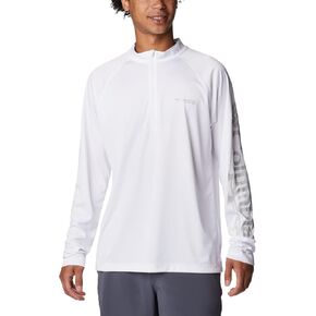 Columbia Men's Terminal Tackle 1/4 Zip, White Heather/Cool Grey Logo, Medium