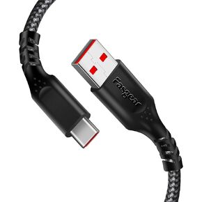 Fasgear Warp Charge 30W Cable for Oneplus 8 Pro 8, 7 Pro 7T, [3ft] USB C Cable Dash Charging 20W Fast Charge Nylon Braided Data Type-C Cord Compatible with One plus 7 6T 6 5T 5 3T (1m, Black)