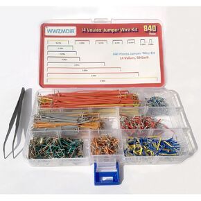 840 Pieces Jumper Wire Kit 14 Vaules Lengths Assorted Preformed Breadboard Jumper