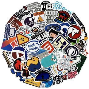 Laptop Stickers for Developer (50PCS)- Programming Stickers of Front-end dev,Back-end Languages Stickers for Software Developers, Engineers, Hackers (Programmer Programming Language Style)
