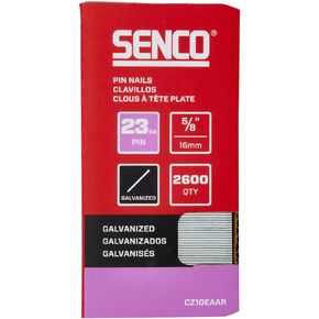 SENCO CZ10EAAR 5/8" 23 Gauge Pin Nails, Galvanized Finish 2,600 Count Pack