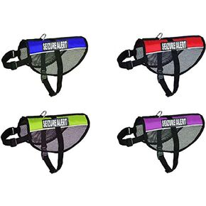 Seizure Alert Service Dog mesh Vest Harness Cool Comfort Nylon for Dogs Small Medium Large Purchase Comes with 2 Reflective Seizure Alert Removable Patches. Please Measure Your Dog Before Ordering