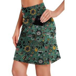 COOrun Women's Skorts Athletic Skirts with Pockets Knee Length Built-in Shorts Casual Skirt for Golf Tennis Workout (XS-3XL)